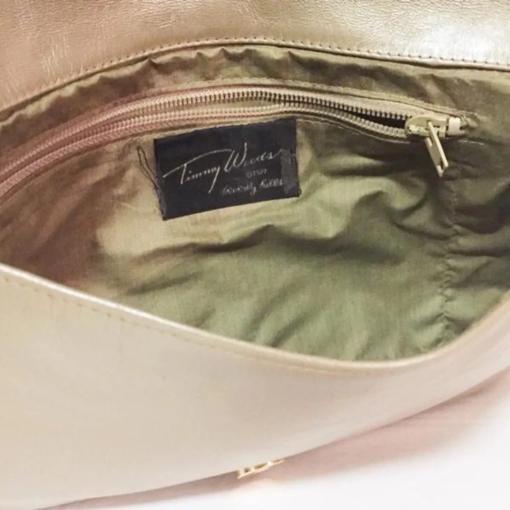 Timmy Woods Beverly Hills leather snakeskin evening flap bag